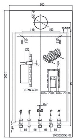 Монтажный чертеж для котла Протерм Ягуар
